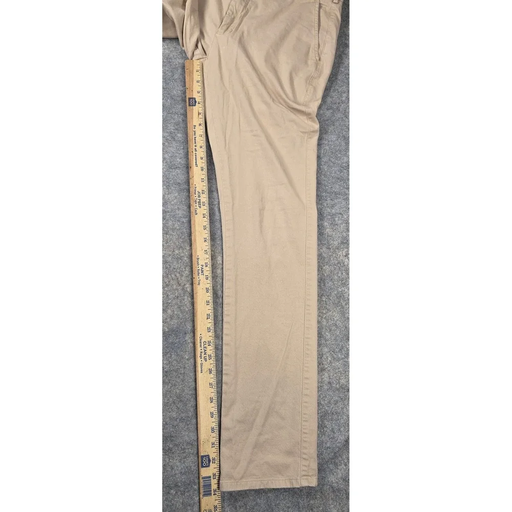 Peter Millar Mens Khaki Tan Pima Cotton Stretch Chino Pants Size 35 Straight Leg